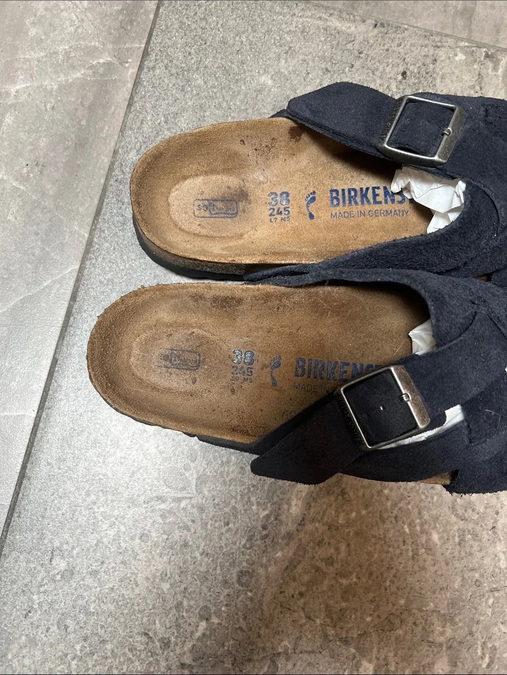 Birkenstock Lugano Black Suede Buckle Sandals